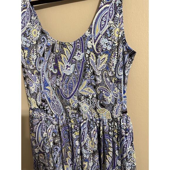 Lascana Short Dress Beach Size‎ 4 Blue Purple Paisley Print Halter Neck #999 - Picture 2 of 12